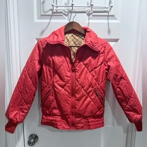 Vintage Samas Reversible Children’s Jacket – Size S, Plaid & Red Quilted Coat